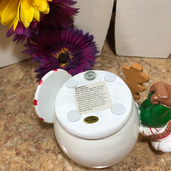 2 Retired Yankee Candle Festive Elf Jar Holder & Elf Cookie Jar Votive Holder - Picture 11 of 13